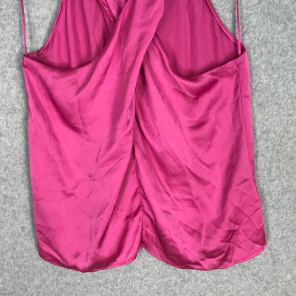 Sincerely‎ Jules Top Womens Large Pink Blouse Satin Halter Party Career Silky - Picture 3 of 7